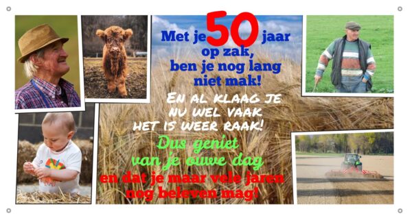 Spandoek met 5 foto's zelf opmaken